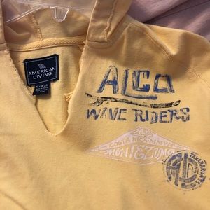 Women’s hooded lightweight sweatshirt/tee.  Yellow